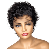 Perruque Courte Naturelle avec Baby Hair