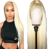 Perruque Blonde Naturelle Lisse en Cheveux Vierge Brésiliens