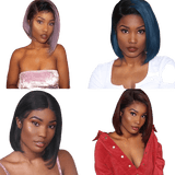 Perruque lisse courte naturelle – Cheveux brésiliens