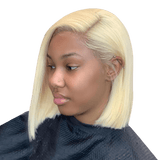 Perruque blonde platine naturelle lisse – Cheveux brésiliens