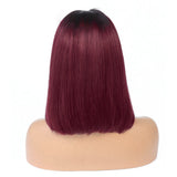 Perruque Bordeaux Lisse en Cheveux Naturels