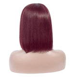 Perruque Bordeaux Lisse en Cheveux Naturels