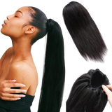 Ponytail Lisse Straight – Postiche en Cheveux Brésiliens 100 % Naturels