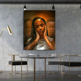 Tableau femme noire contre les discriminations