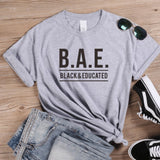 t shirt gris black and educated