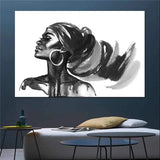 tableau africain noir et blanc