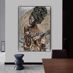 tableau femme africaine peinture