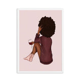 Tableau femme afro assise