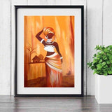 Tableau femme africaine art abstrait