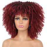Perruque afro curly rouge