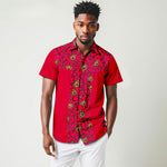 chemise africaine rouge