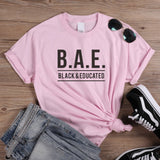 t shirt rose black & educated