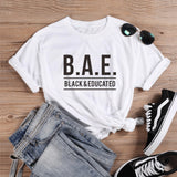 t-shirt blanc black and educated