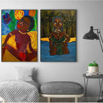 tableau africain style abstrait