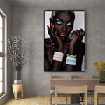 tableau africain femme couleur