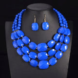 Collier Africain Perles en verre bleu