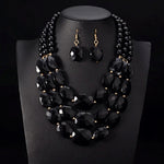 Collier Africain Perles en verre noire
