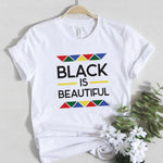 T shirt blanc pour femme black is beautiful