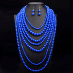 collier africain bleu