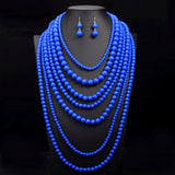 collier africain bleu