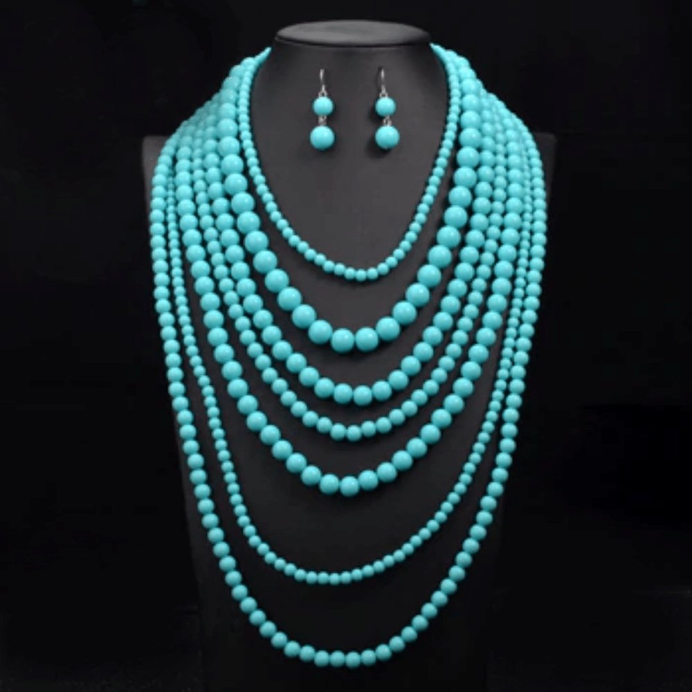 Ensemble de Collier Africain en perles vertes