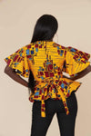 t shirt africain femme jaune