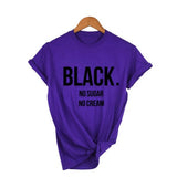 T shirt violet black no sugar no cream