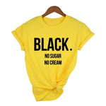 t shirt jaune black no sugar no cream