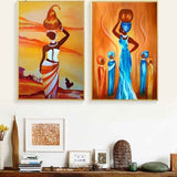 tableau femmes africaines orange