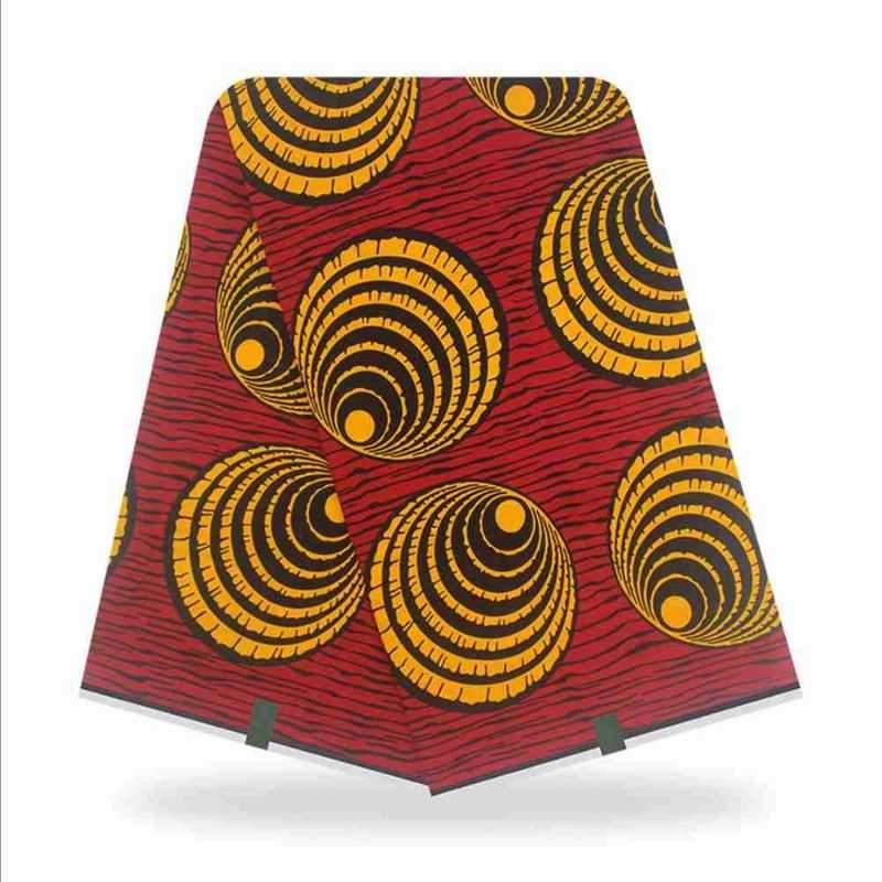 tissu wax orange et rouge