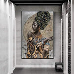 tableau peinture africain femme