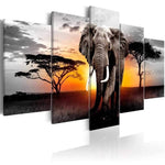 Peinture africaine éléphant savane