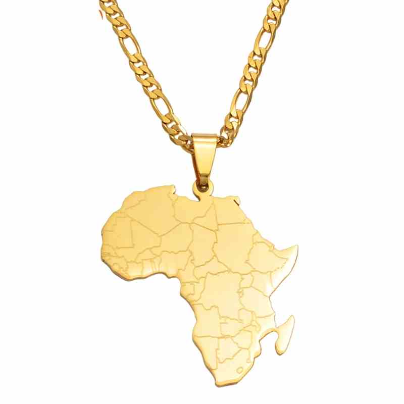 pendentif afrique or