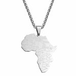 Pendentif carte Afrique argent