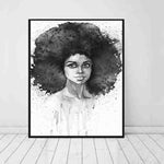 tableau africain noir et blanc femme