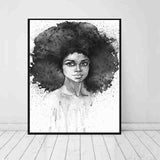 tableau africain noir et blanc femme