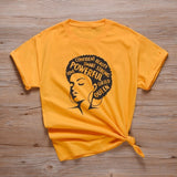 t-shirt femme afro powerful jaune