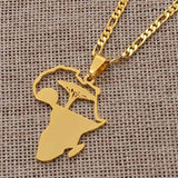 collier continent africain or