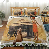 parure de lit motif africain