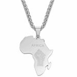 Collier carte Afrique argent
