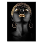 tableau femme noir or