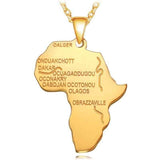 pendentif afrique or