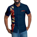 chemise africaine homme bleu