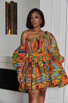robe de soirée en pagne africain courte