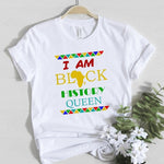 t-shirt femme i am black history queen