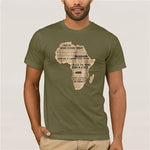 t-shirt carte d'afrique kaki