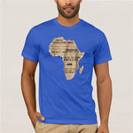 t-shirt carte d'afrique bleu