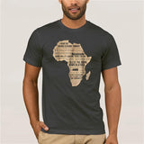 T-shirt gris foncé carte d'afrique